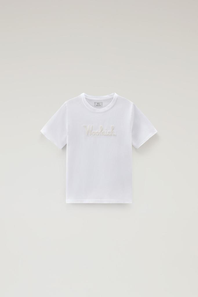Woolrich Boys' Pure Cotton T-Shirt with Embroidery - Boys - White