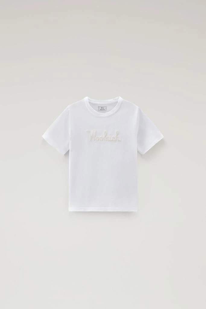 Woolrich Boys' Pure Cotton T-Shirt with Embroidery - Boys - White 1