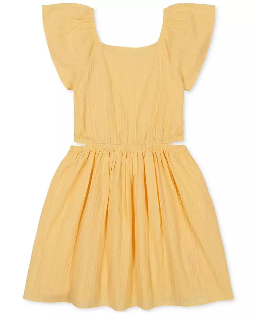 Roxy Big Girls Cotton Surf Break Jacquard Flutter-Sleeve Dress 2