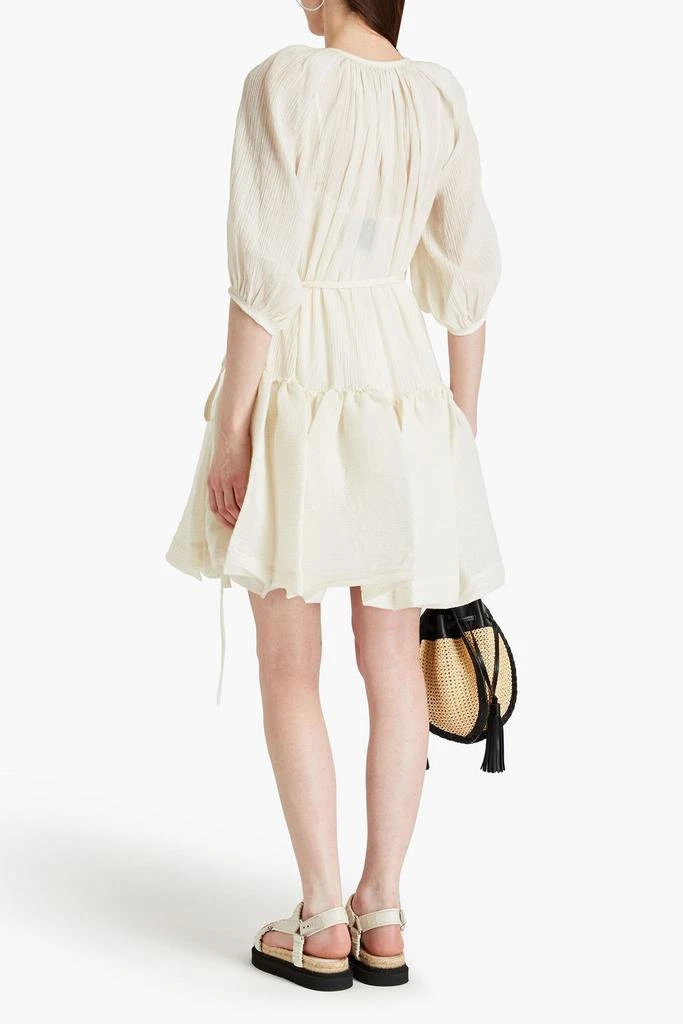 3.1 PHILLIP LIM Ruffled cotton-blend crepon mini wrap dress 3