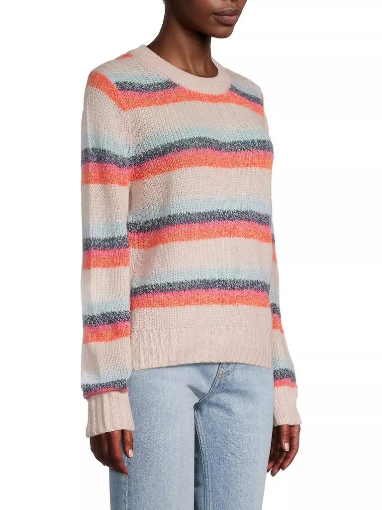 White + Warren Stripe Cashmere Pullover Sweater 4