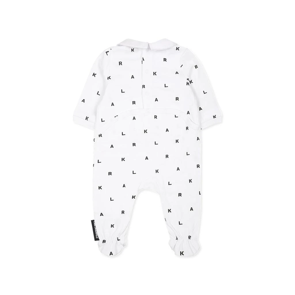 Karl Lagerfeld Paris White Babygrow Suit For Babykids With Logo 3