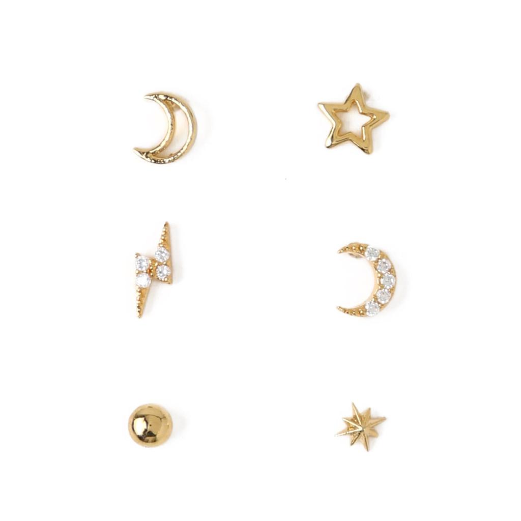 Orelia London Celestial Stud 6 Pack Ear Party