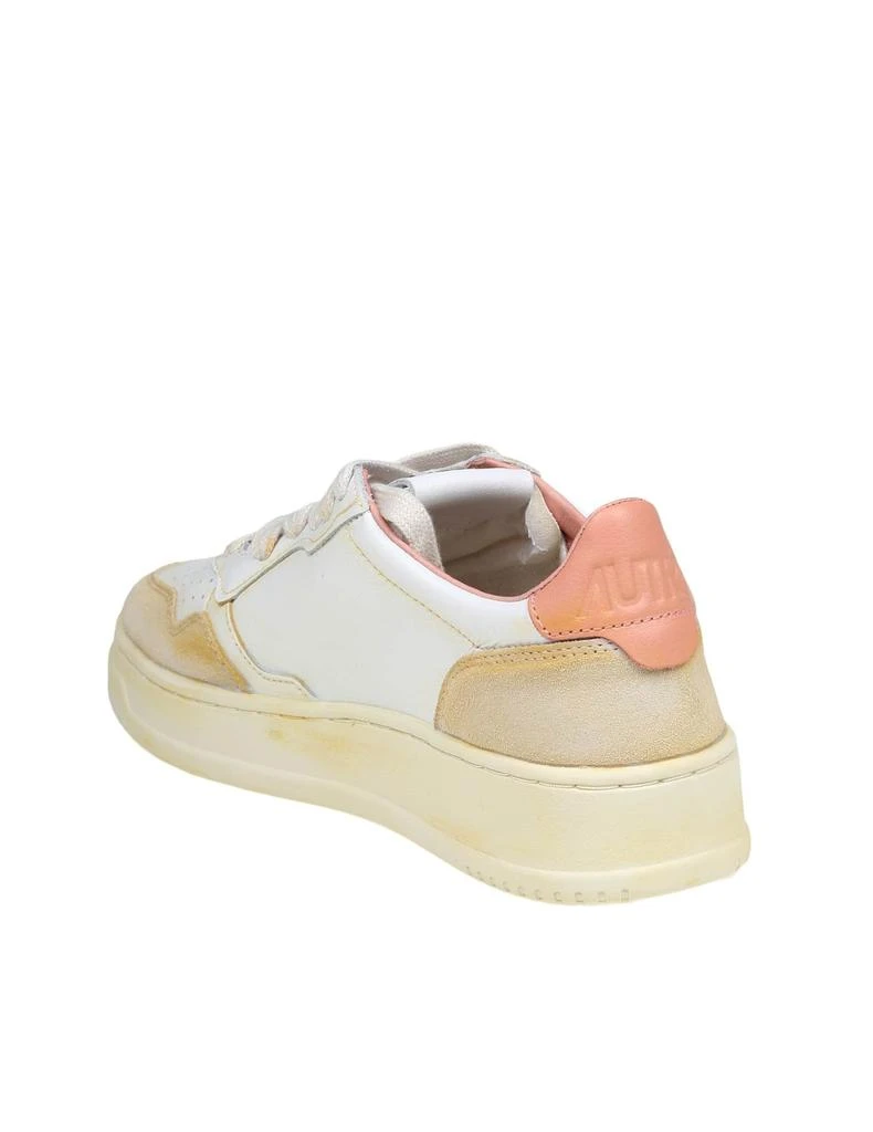 Autry Super Vintage Sneakers In White And Pink Leather And Suede 3