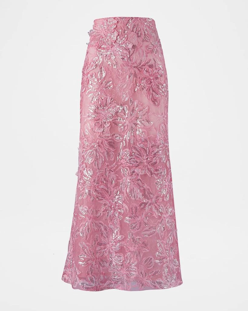 Silvia Tcherassi Astrid Sequin Embroidered Lace Midi Skirt 1