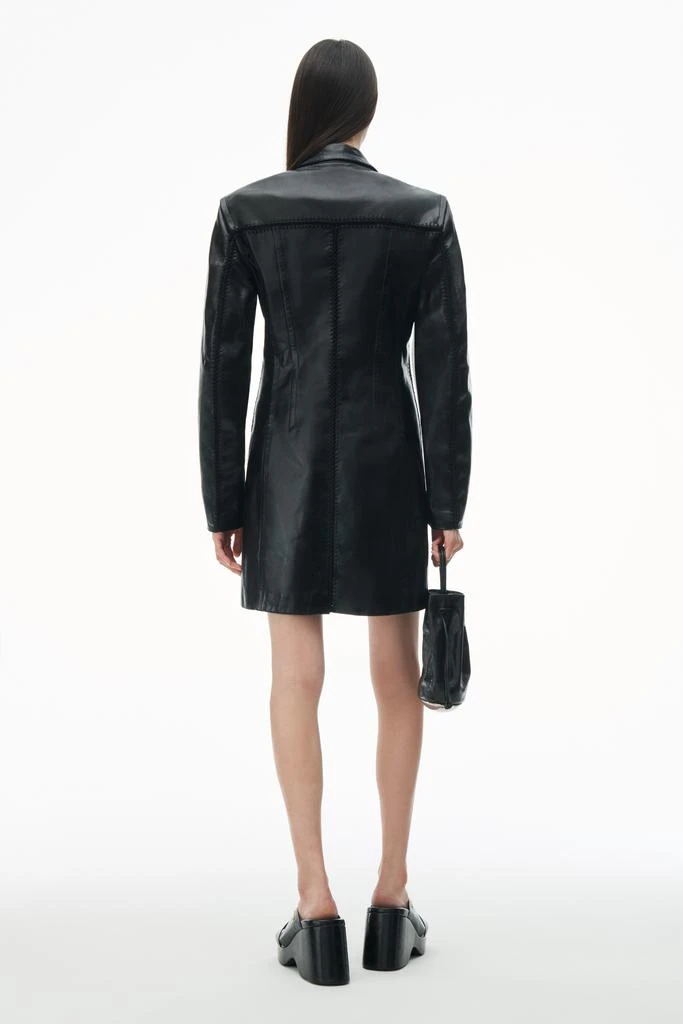 Alexander Wang Leather Coat With Crochet Seams 5
