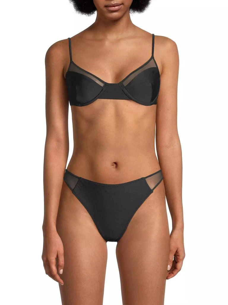 Ramy Brook Kai Mesh-Trimmed Underwire Bikini Top 3