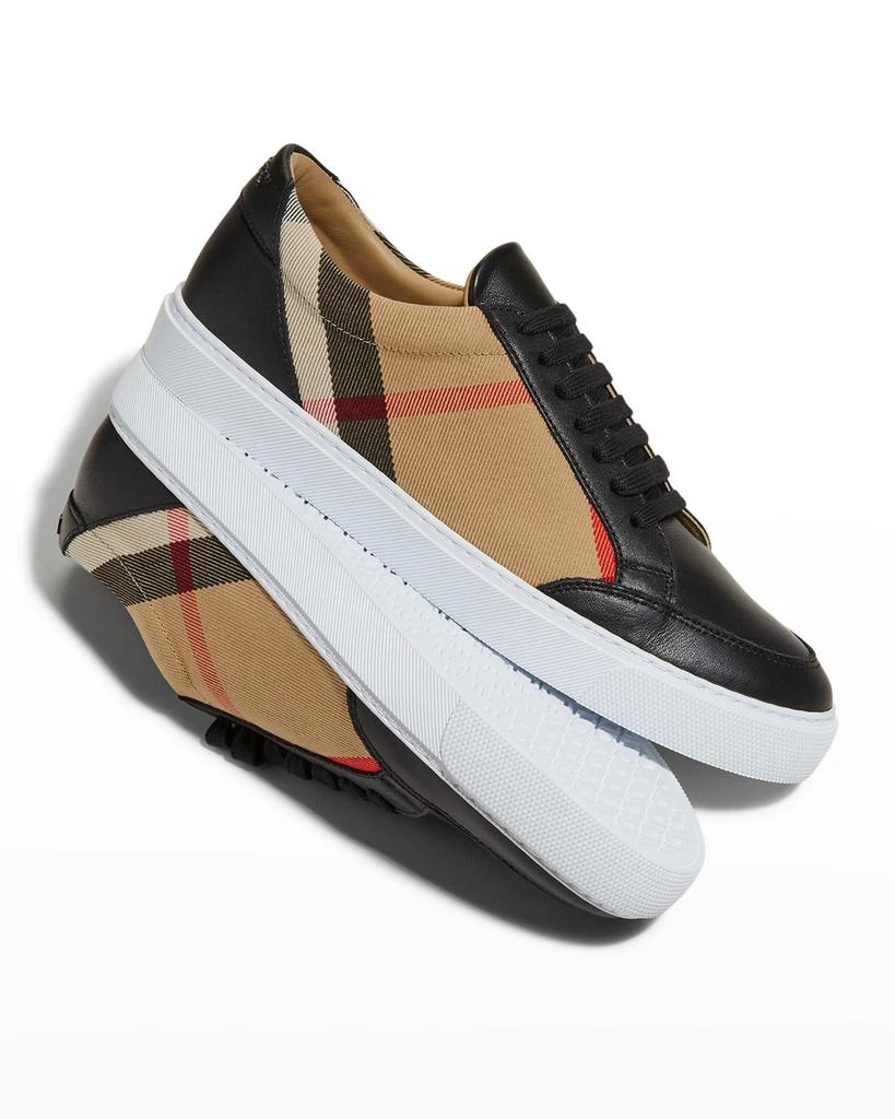 Burberry Salmond Check Leather Low-Top Sneakers 6