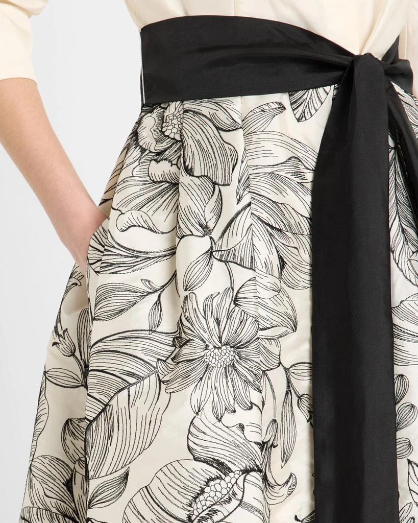 Teri Jon Beaded Floral-Embroidered Midi Shirtdress 6