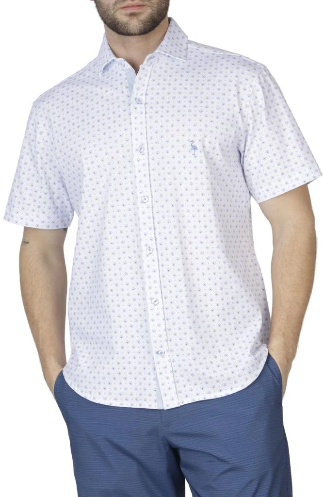 TailorByrd Geo Floral Knit Short Sleeve Shirt 1