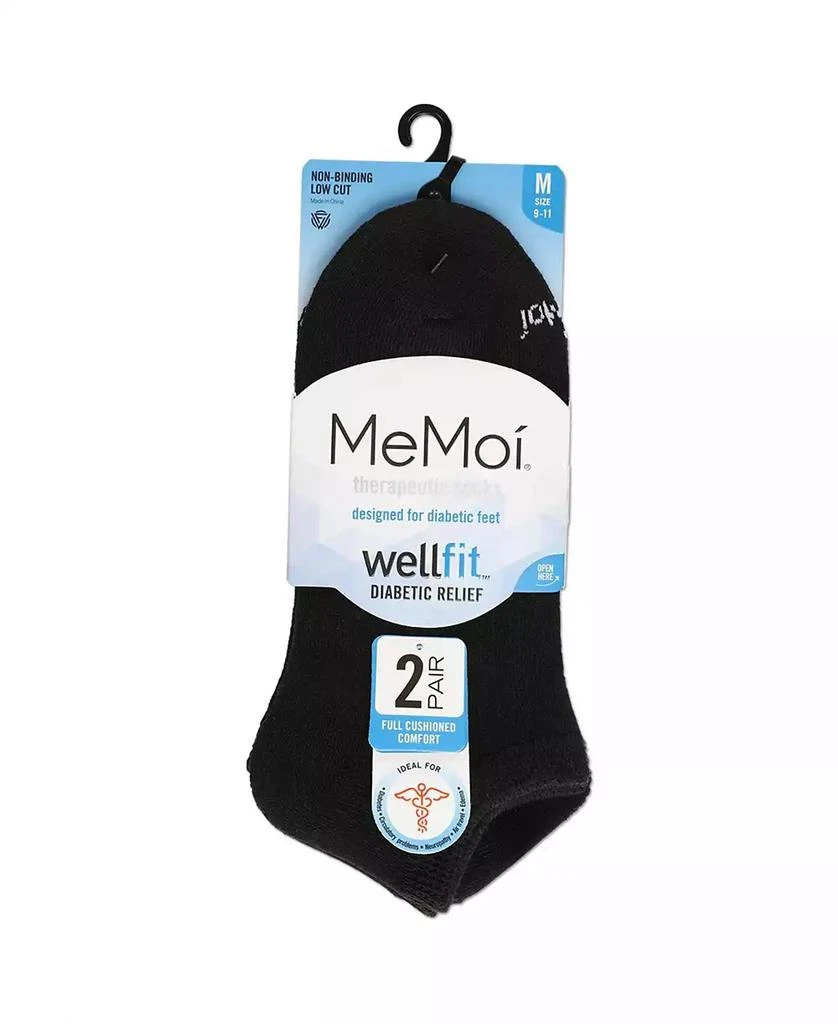 Memoi Men's Unisex Diabetic Full Cushion Low Cut Socks, Pack of 2 3