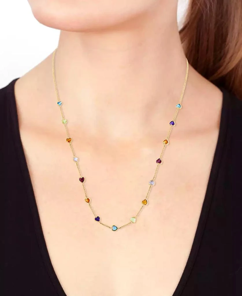 Effy EFFY® Multi-Gemstone (4-1/2 ct. t.w.) Heart 18" Station Necklace in 14k Yellow Gold 2