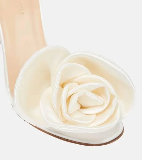 Magda Butrym Floral-appliqué satin sandals 6