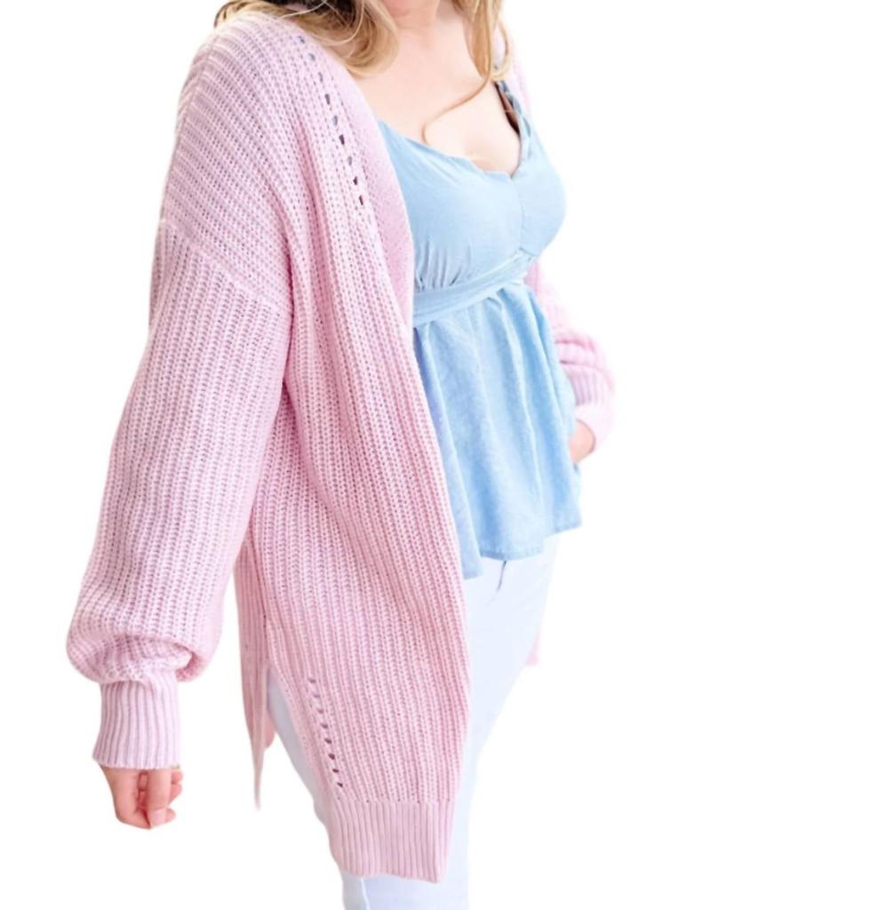 Blu Pepper Clarette Cardigan In Pink