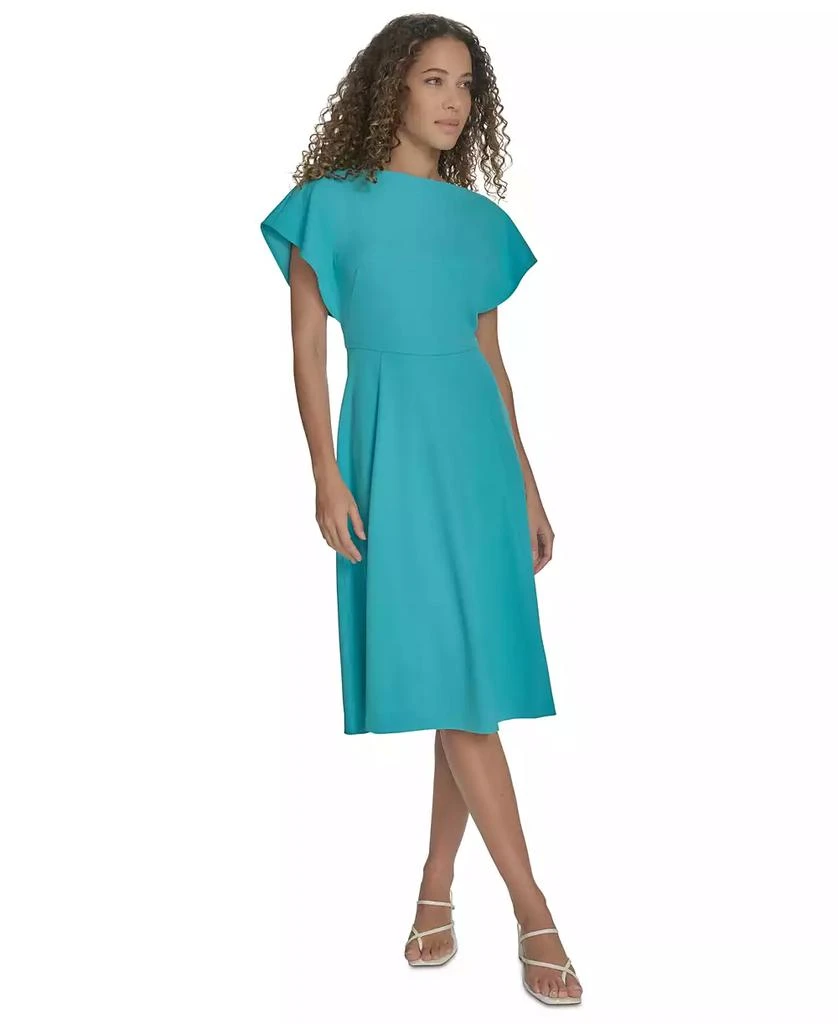 Calvin Klein Petite Flutter-Sleeve Sheath Midi Dress 1