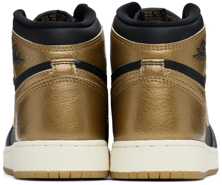 Jordan Big Kids Black & Gold Air Jordan 1 High OG Sneakers 2