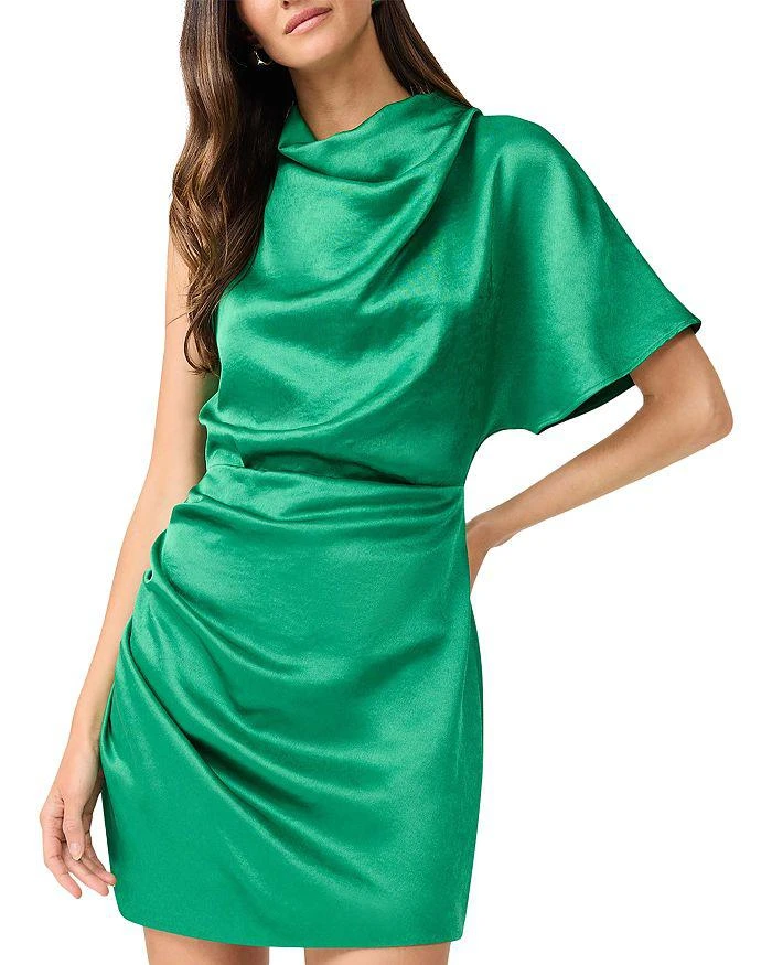Elliatt Ameera Satin Draped One Shoulder Mini Dress 1