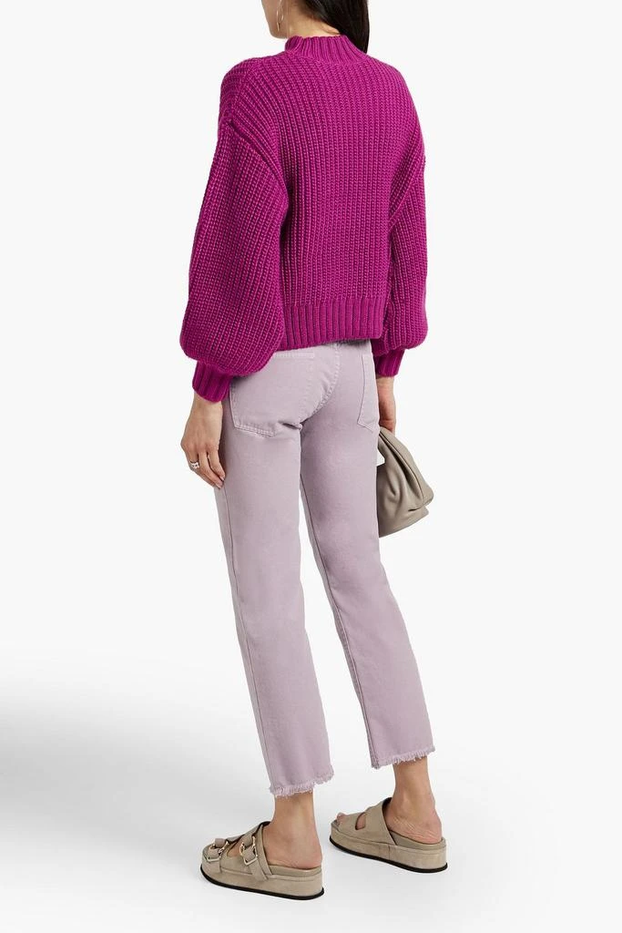 Nili Lotan Frayed cotton-twill straight-leg pants 3