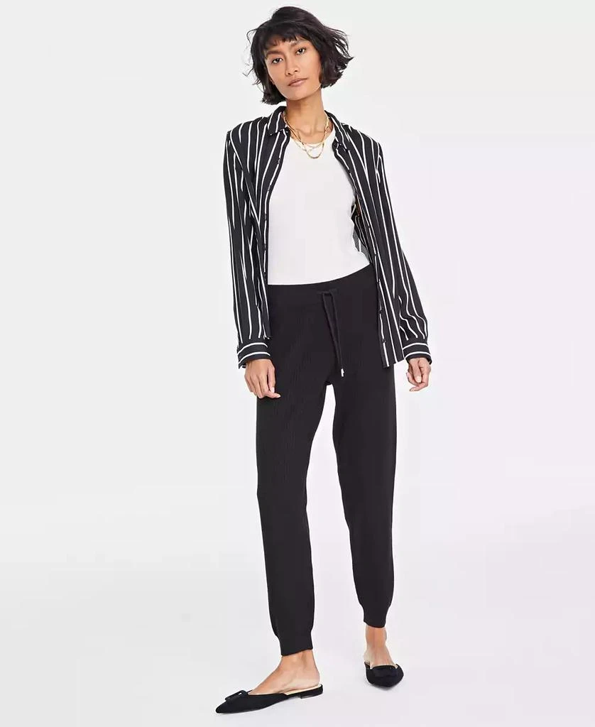 On 34th Women's Sweater-Knit Ribbed Joggers, Created for Macy's 1