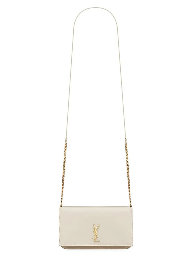 Yves Saint Laurent Cassandre Phone Holder with Strap in Smooth Leather 1