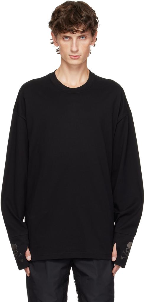 mastermind JAPAN Black Boxy Fit Thumbhole Long Sleeve T-shirt
