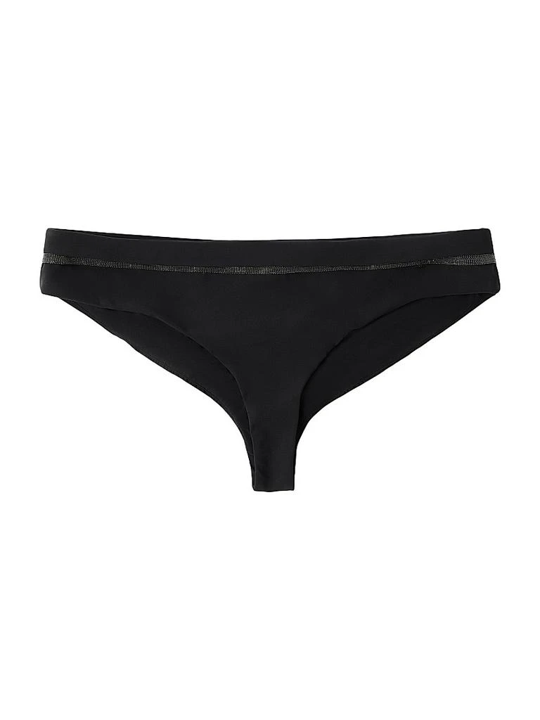 Brunello Cucinelli Techno Jersey Bikini Bottoms with Monili 2
