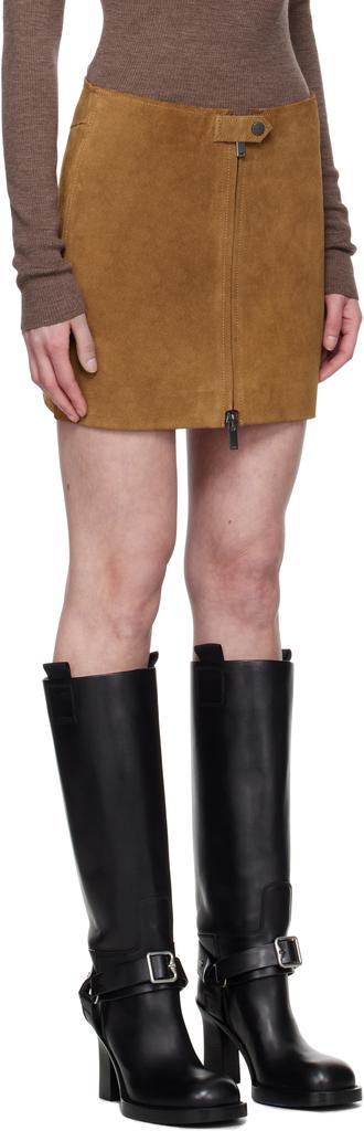 HOLZWEILER Tan Cia Suede Leather Miniskirt