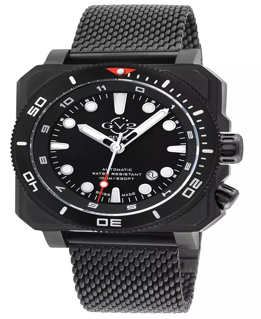 Gevril Men's XO Submarine Black Stainless Steel Watch 44mm 1