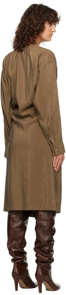 Lemaire Tan Twisted Blouse Dry Silk Midi Dress 3
