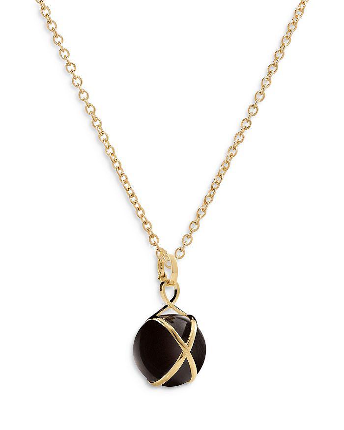 L. Klein 18K Yellow Gold Prisma Black Agate Medium Pendant Necklace, 16-18"