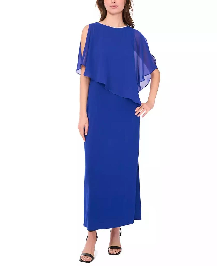MSK Women's X Back Overlay Maxi Dress - Goddess Blue - XL MSK Women's X Back Overlay Maxi Dress - Goddess Blue - XL