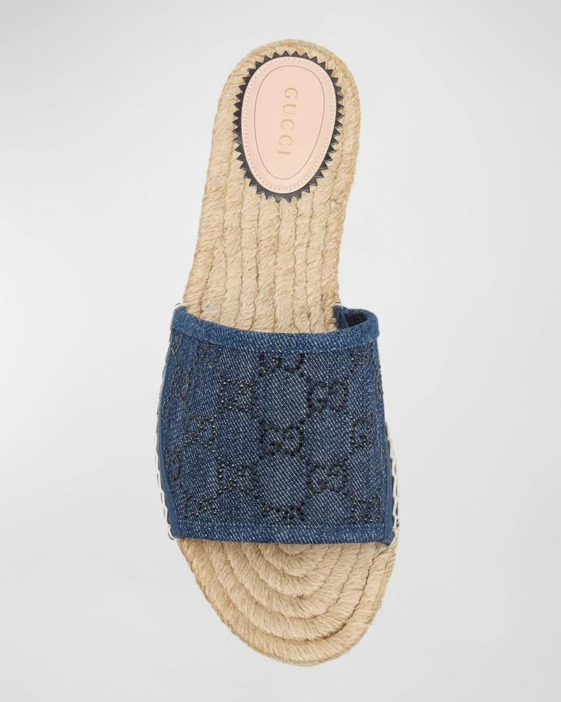 Gucci Pilar GG Denim Espadrille Sandals 5