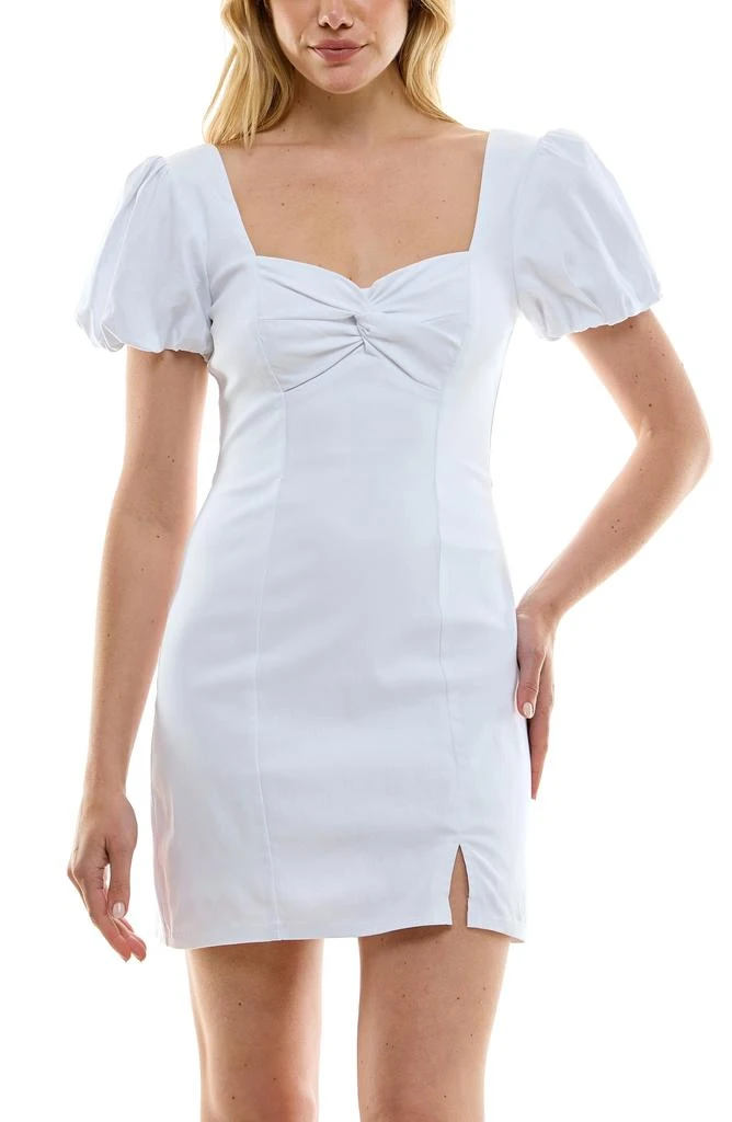 ROW A Front Twist Bubble Sleeve Body-Con Dress 3