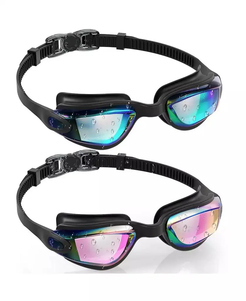 GNUADZ 2pieces Swim Goggles Kids Anti-fog UV Protection Comfort Fit