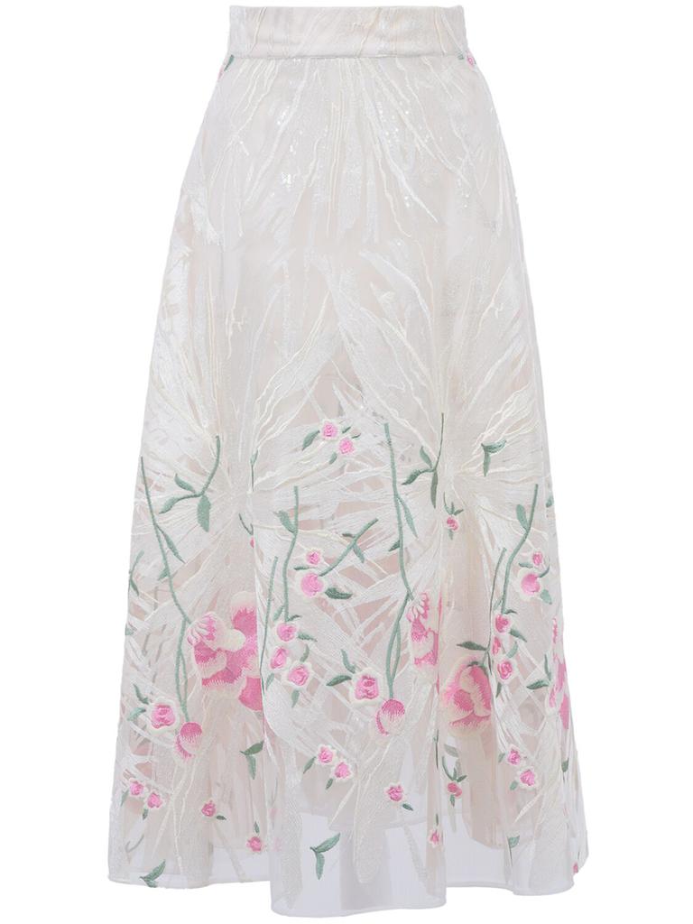 Elie Saab Tulle Embroidered Midi Skirt - Dresses & Skirts