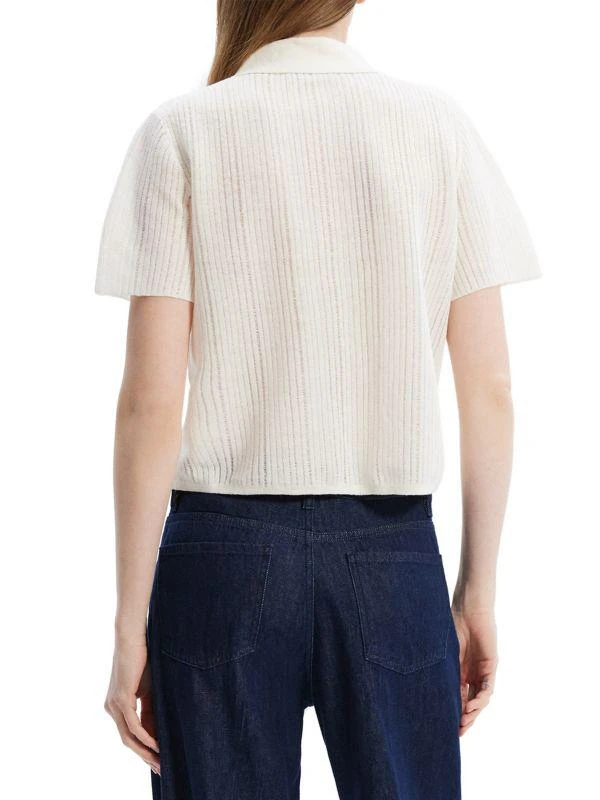 Theory Striped Linen Blend Polo 2