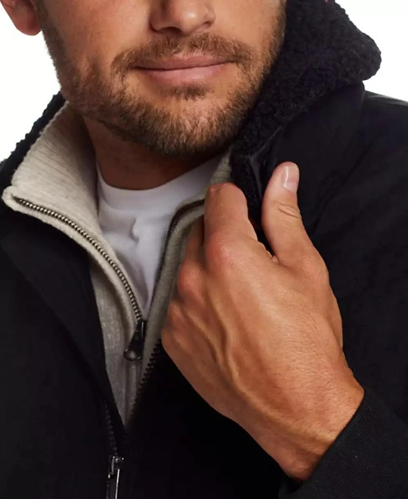 Weatherproof Men's Microsuede Bomber Jacket with Faux Fur Removable Collar 3