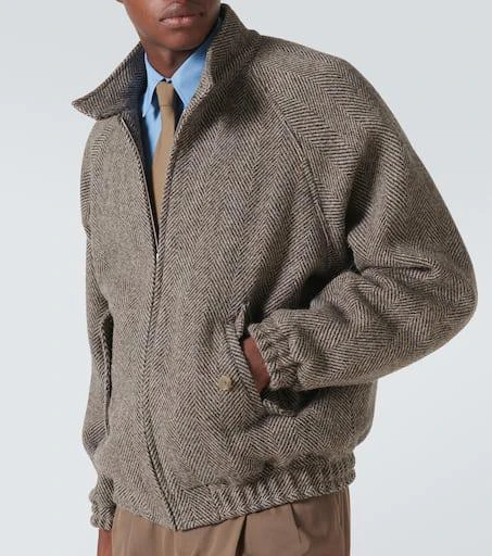 Auralee Herringbone wool tweed blouson - Jackets - Free Shipping 