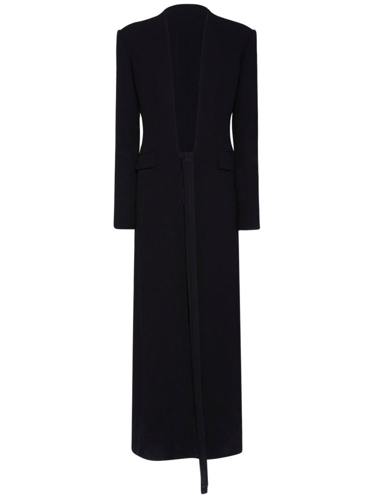 Nensi Dojaka Wool Cady Self-tie Long Coat