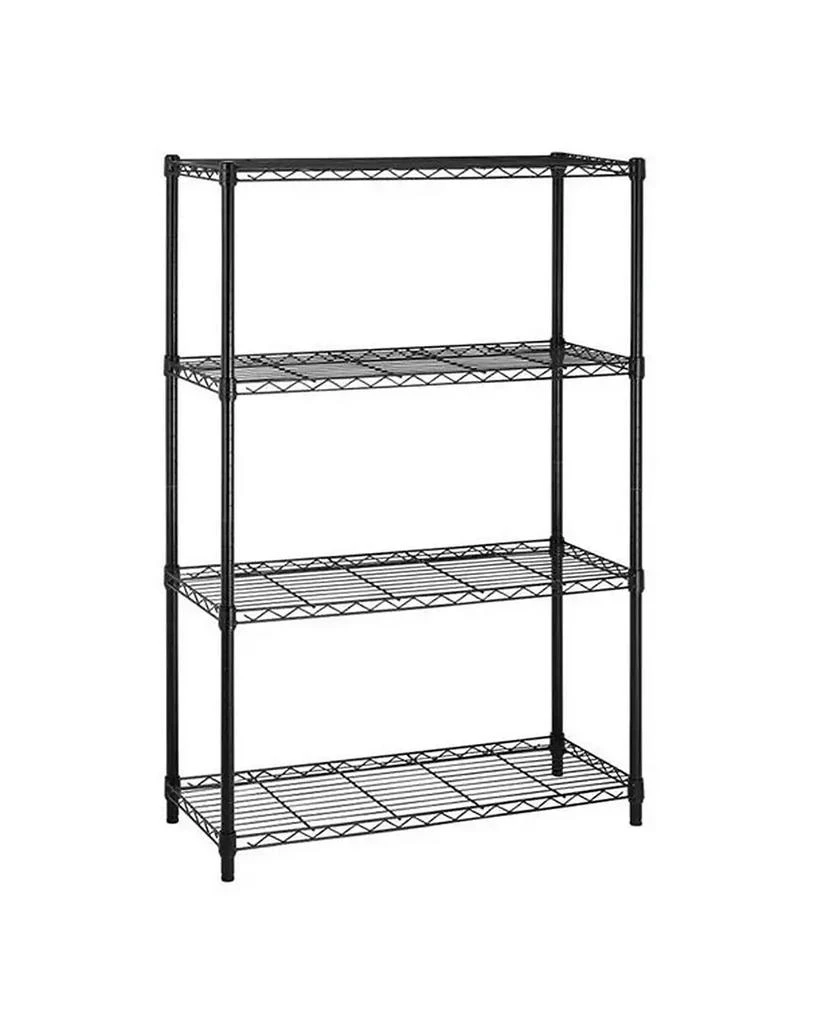 SUGIFT 4-Tier Steel Kitchen Storage Shelf Storage Pantry Organizer in Black