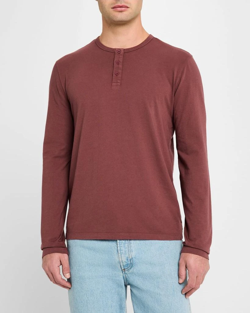 Vince Men's Garment-Dyed Henley Shirt 4