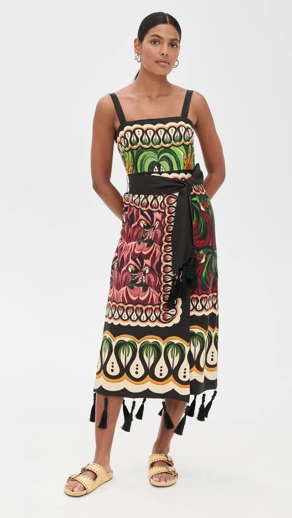 Farm Rio Coconut Tree Flow Scarf Dress 1