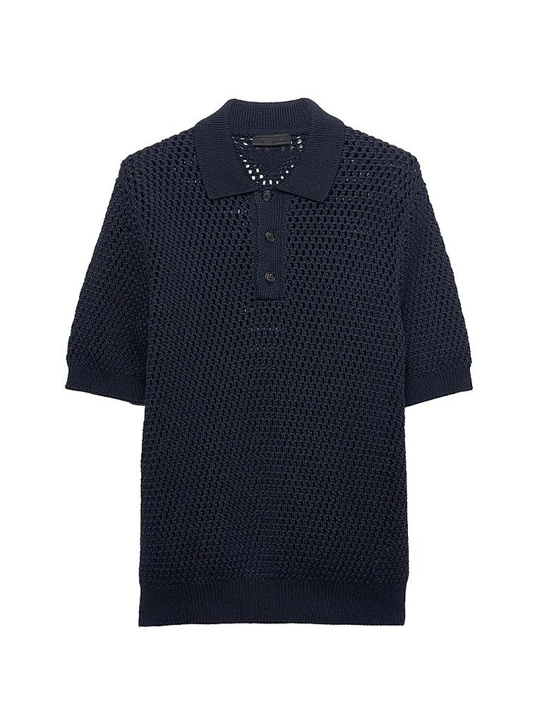 Prada Long-Sleeved Cotton Polo Shirt - Polo Shirts - Free Shipping