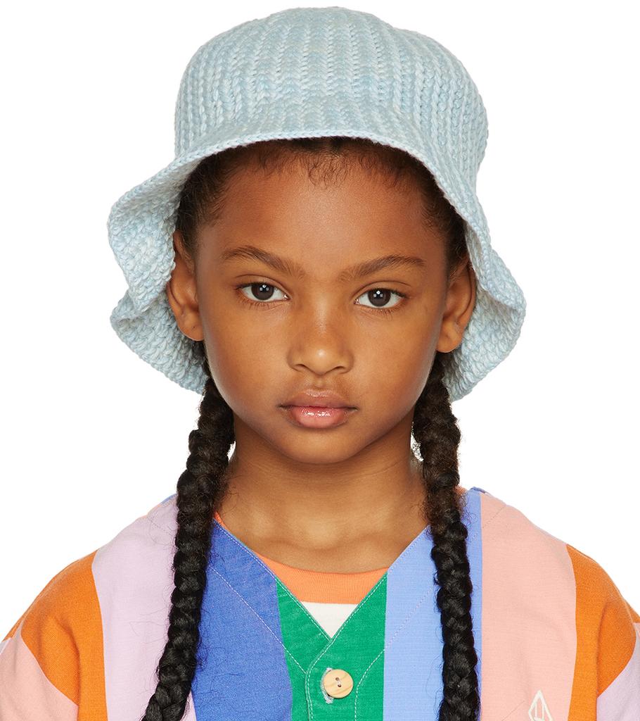 Misha 
Puff Kids Blue Crochet Beach Hat