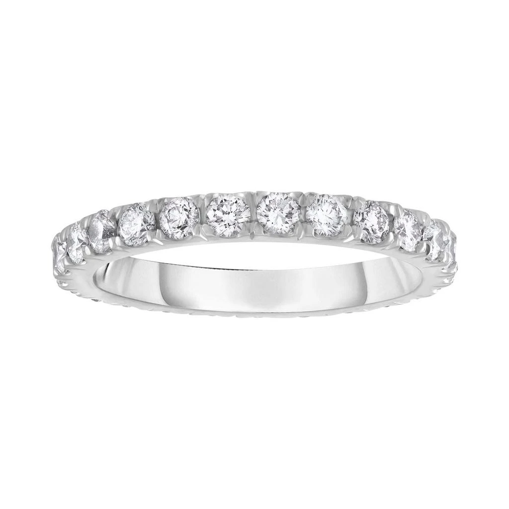 Diana M Jewels 18kt white gold lab ground round diamond eternity band weighing 1.15cts tw set in a shared prong setting