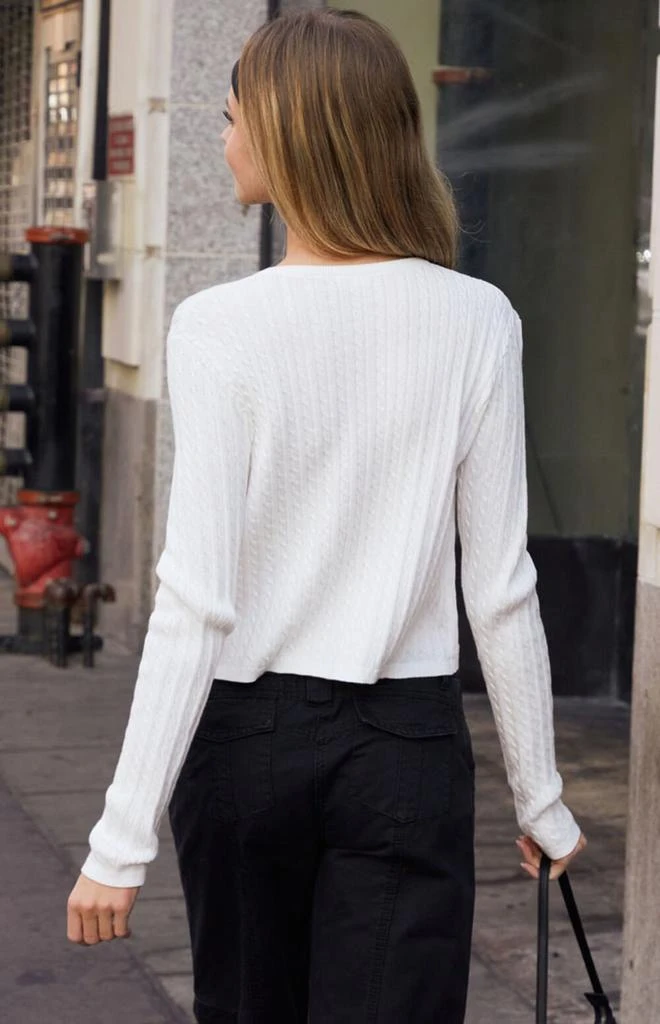 John Galt White Zoe Cable Knit Cardigan 3