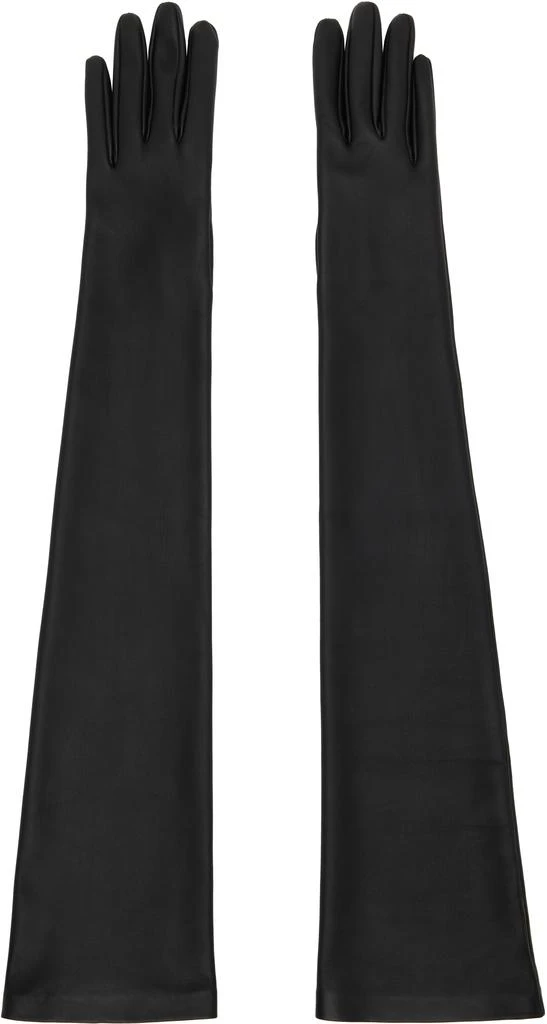 Khaite Black Remo Long Gloves 1