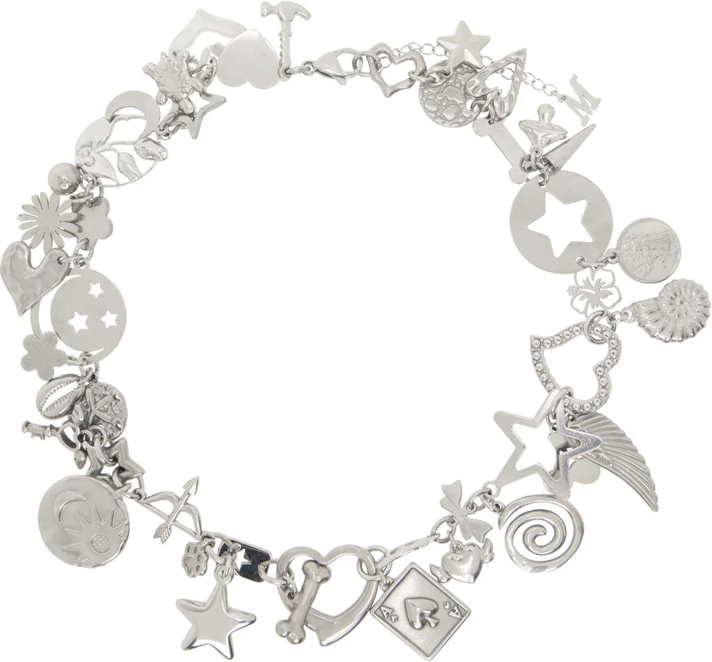 Marland Backus Silver Chrome Charm Necklace 1