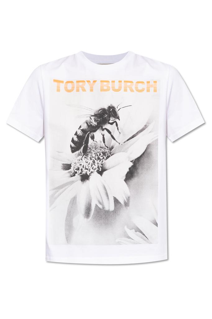 Tory Burch T Monogram Jacquard viscose blend t-shirt - T Tory Burch T Monogram Jacquard viscose blend t-shirt - T