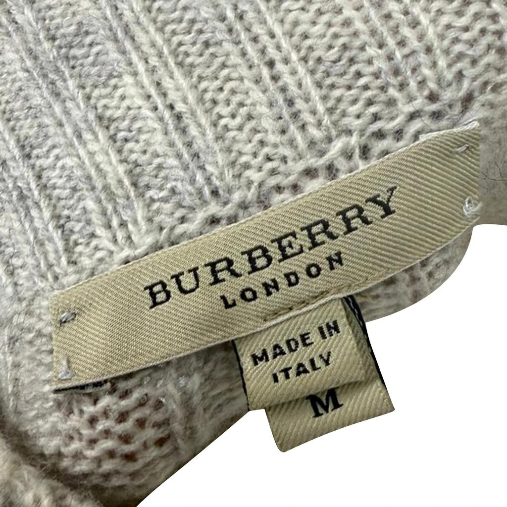 Burberry London Cable-Knit Roll Neck Vest Sweater in Grey Wool 4